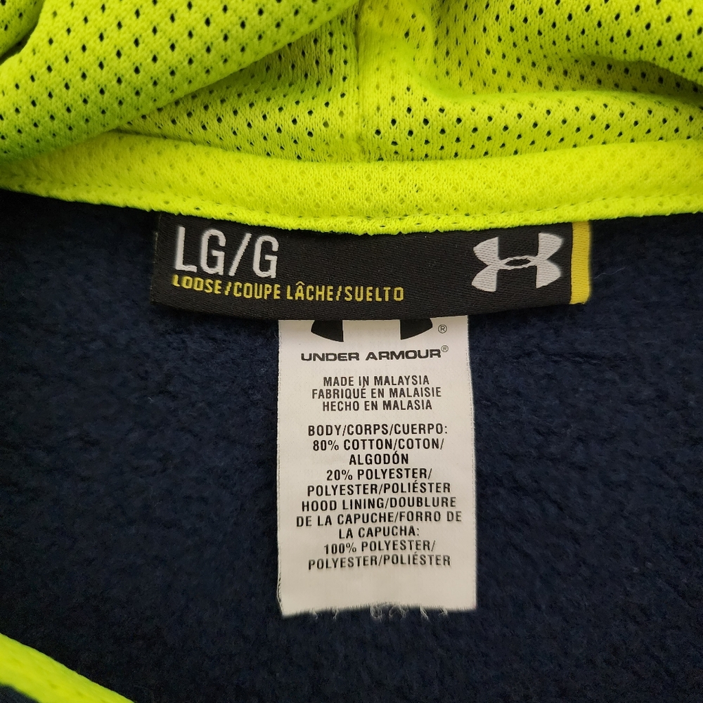 Under Armour UA Rival Fleece Hoodie, Men's Size Large, GUC - Navy - Picture 5 of 8